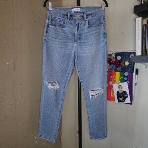 LOFT Petite Distressed Skinny Jeans